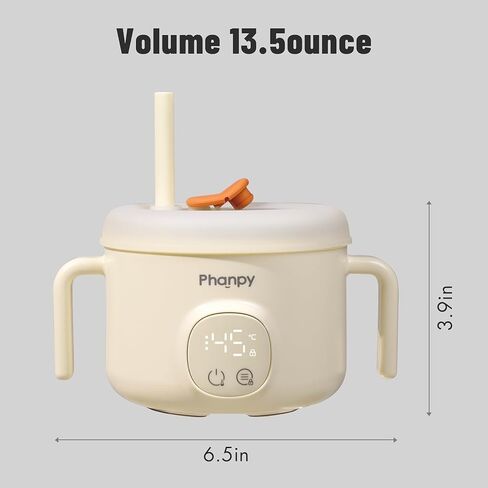 Phanpy Smart Thermostatic Bowl To Keep Baby/Toddler/Children Food Warm with 40/45/50℃ Constant Precise Temperature Control, 316L Stainless Steel Liner, Volume 13.5 Ounce in Kuwait