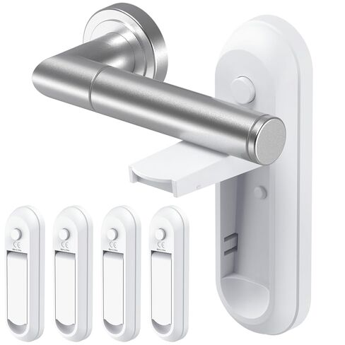 Child Proof Door Lever Lock, Baby Proofing Door Handle Lock, Durable ABS with 3M Adhesive, No Drilling Required, Easy One-Hand Operation for Adults, Child Safety Door Handle Lock (4pack, 4) in Kuwait