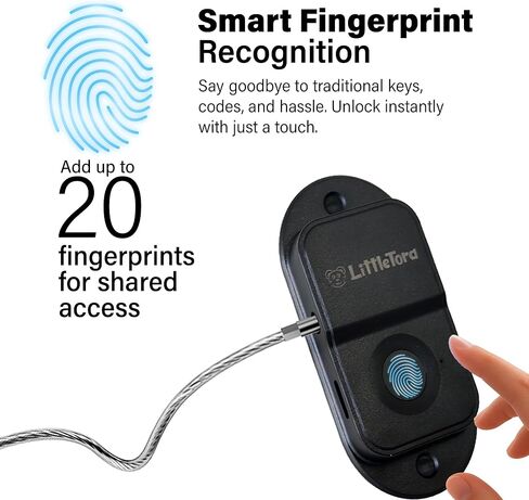 Fingerprint Fridge Lock - Childproof Security Locking for Refrigerator Freezer Cabinet Furniture Doors - 90 Degree Cable Window Locks Smart Biometric Access with Adhesive Drill Installation in Saudi Arabia