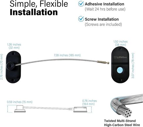 Fingerprint Fridge Lock - Childproof Security Locking for Refrigerator Freezer Cabinet Furniture Doors - 90 Degree Cable Window Locks Smart Biometric Access with Adhesive Drill Installation in Saudi Arabia