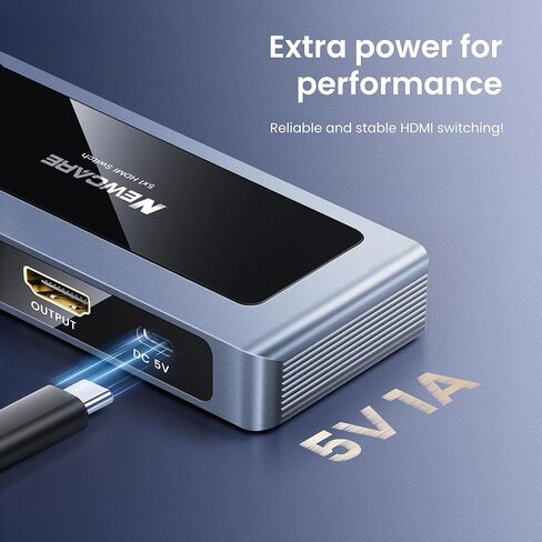 NEWCARE HDMI 2.1 Switch 3 in 1 Out 4K@120Hz, Aluminum 3 Ports HDMI Switcher Splitter with Remote, Supports 8K@60Hz 48Gbps HDR10+ 3D Dolby VRR HDCP 2.3 for TV PS5 Xbox Laptop Projector in Saudi Arabia