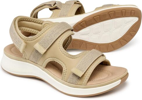 Womens Orthopedic Walking Sandals Casual Sport Sandals with Adjustable Straps Comfortable Arch Support Athletic Shoes for Outdoor Hiking in Saudi Arabia