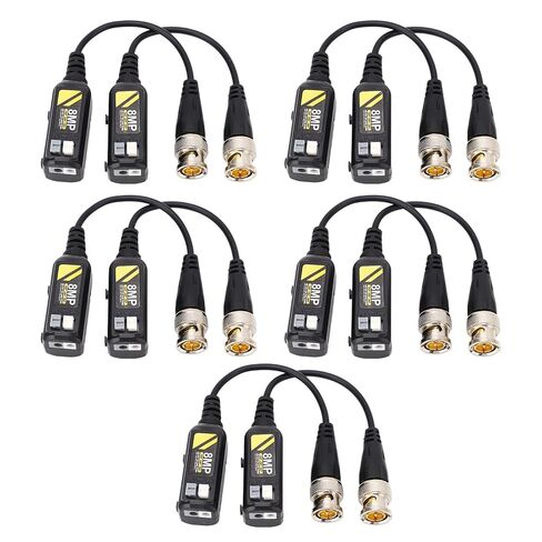 5 أزواج من موصلات فيديو Balun بدقة 8 ميجابكسل BNC، بالون حماية ناقل الحركة منخفض الفقد، جهاز إرسال زوج ملتوي مع أنبوب حماية TVS، مثالي لنظام HD CVI AHD TVI CVBS CCTV in Kuwait