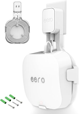 حامل جدار Cuhioy على الحائط لـ Eero Pro 6 أو Eero Pro 6e ، قوس الحائط مع إدارة الحبل ، لا يوجد حامل حفر متوافق مع المنافذ العمودية أو الأفقية ، سهلة الظفر على الحائط (أبيض ، 3pack) in Saudi Arabia