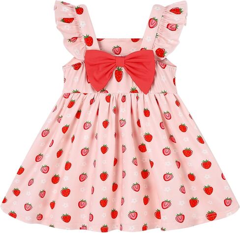 YALLET Baby Girl Dress Halter Print Sleeveless Backless with Bow Floral Dresses for Play Party Birthday Casual 12M-5T in Saudi Arabia