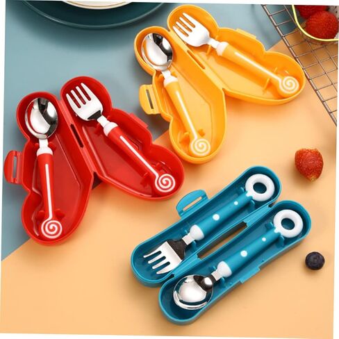 Multipurpose Boys and Girls Tableware Boy Girl Fork Spoon Combination Stain-resistant Easy to Clean in Kuwait