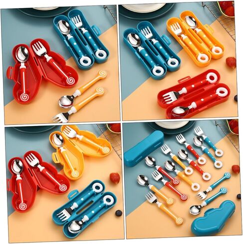 Multipurpose Boys and Girls Tableware Boy Girl Fork Spoon Combination Stain-resistant Easy to Clean in Kuwait
