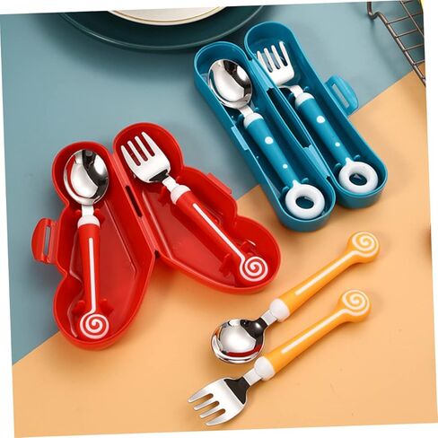 Multipurpose Boys and Girls Tableware Boy Girl Fork Spoon Combination Stain-resistant Easy to Clean in Kuwait