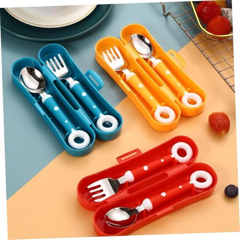 Multipurpose Boys and Girls Tableware Boy Girl Fork Spoon Combination Stain-resistant Easy to Clean in Kuwait