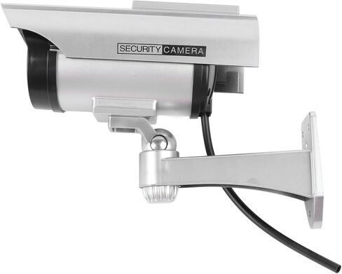 Fake Surveillance Camera Solar Powered Simulation Monitor with Flashing LED Light, Dummy Security Camera for Home Business Office, Includes Warning Sticker and Mounting in Kuwait
