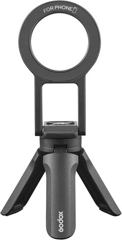 Godox Dual-Sided Magnetic Bracket for MA5R or Smarthone – Durable Metal Mounting Adapter with N52-Grade Magnets, Cold Shoe & Mini Tripod Adapter, Compatible with Godox MA5R LED Light (AM01) in Kuwait