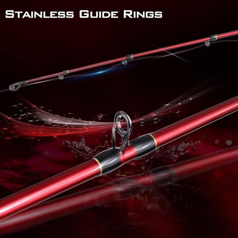 Sougayilang Baitcaster Combo, 2Pc Baitcasting Fishing Rod and Reel Combo, Twin-Tip M/MH Fishing Pole and Baitcasting Reel in Saudi Arabia