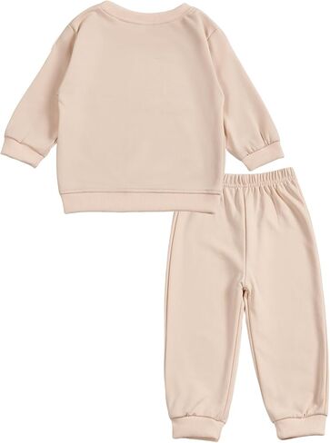 Toddler Baby OF COURSE I'M CUTE Long Sleeve Sweatshirt Top Jogger Pants Clothes Set in Saudi Arabia