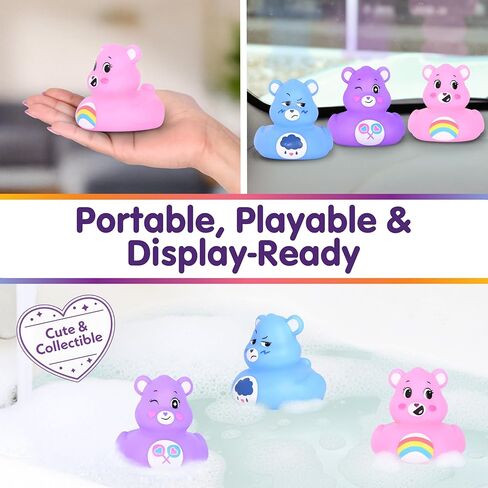 Care Bears Rubber Ducks – Collectible Character Toys for Bath, Gifting, and Car Dashboards – Cheer Bear, Grumpy Bear & Share Bear – 3 Pack in Kuwait