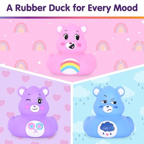 Care Bears Rubber Ducks – Collectible Character Toys for Bath, Gifting, and Car Dashboards – Cheer Bear, Grumpy Bear & Share Bear – 3 Pack in Kuwait