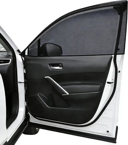 2 pcs Car Window Shade for VW T-Cross 2018-2024 2025 Door Frame Mesh Window Sock Over The Door Sunshade Baby Sun Blocker Automotive Bug Screen,Front in Saudi Arabia