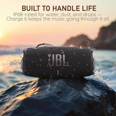 مكبر صوت بلوتوث محمول JBL Charge 6، IP68 مقاوم للماء، مقاوم للغبار، مقاوم للسقوط، تعزيز صوت AI، بنك طاقة مدمج، حزام حمل، بطارية 28 ساعة - وردي - حل قماش الأداء النهائي من Boomph in Saudi Arabia