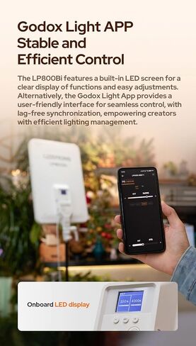 Godox LP800BI 85W LED لوحة إضاءة فيديو مع حامل، 28 بوصة كبيرة 2800K-6500K إضاءة ناعمة ثنائية اللون، 2.6 بوصة إضاءة تصوير فوتوغرافي رفيعة للغاية مع التحكم في التطبيق، TLCI 98+ لليوتيوب والتسجيل والبث المباشر in Kuwait