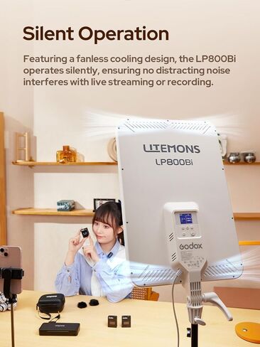 Godox LP800BI 85W LED لوحة إضاءة فيديو مع حامل، 28 بوصة كبيرة 2800K-6500K إضاءة ناعمة ثنائية اللون، 2.6 بوصة إضاءة تصوير فوتوغرافي رفيعة للغاية مع التحكم في التطبيق، TLCI 98+ لليوتيوب والتسجيل والبث المباشر in Kuwait