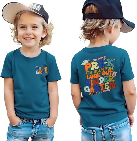 Ritatte Pre-K Graduation Shirt for Toddler Boys Last Day of School T-Shirt Funny Kids Preschool Graduation Gift Tee Tops in Saudi Arabia