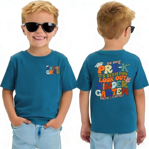 Ritatte Pre-K Graduation Shirt for Toddler Boys Last Day of School T-Shirt Funny Kids Preschool Graduation Gift Tee Tops in Saudi Arabia