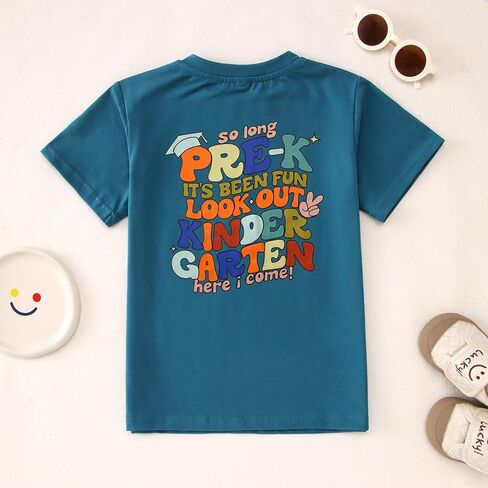 Ritatte Pre-K Graduation Shirt for Toddler Boys Last Day of School T-Shirt Funny Kids Preschool Graduation Gift Tee Tops in Saudi Arabia