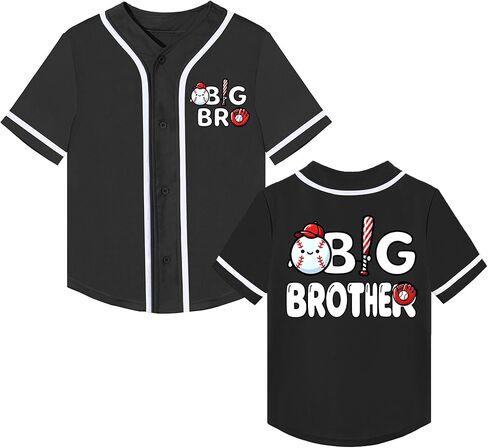 تي شيرت Big Brother Little Brother المطابق لقميص البيسبول للأطفال الصغار تم ترقيته إلى ملابس Big Bro Tee للأطفال الأولاد in Kuwait