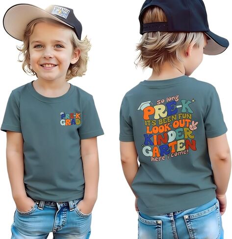 Ritatte Pre-K Graduation Shirt for Toddler Boys Last Day of School T-Shirt Funny Kids Preschool Graduation Gift Tee Tops in Saudi Arabia