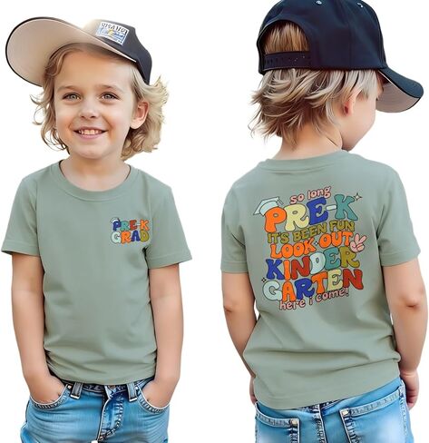 Ritatte Pre-K Graduation Shirt for Toddler Boys Last Day of School T-Shirt Funny Kids Preschool Graduation Gift Tee Tops in Saudi Arabia