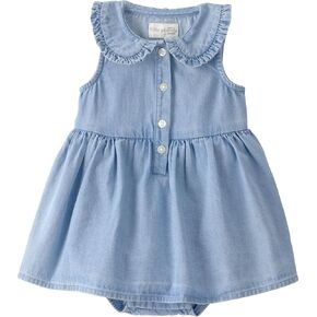 Little Planet by Carter's Girl Dress Made with Organic Cotton, Blue Wash, 24M in Kuwait