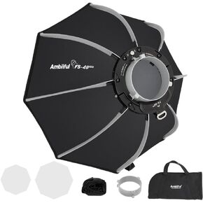Ambitful Bowens Mount Softbox FS60pro 23.6"/60cm Octagonal Softbox,Quick Release with Diffusers/Honeycomb Grid/Carrying Bag for SMALLRIG for Neewer for Aputure for Godox in Saudi Arabia
