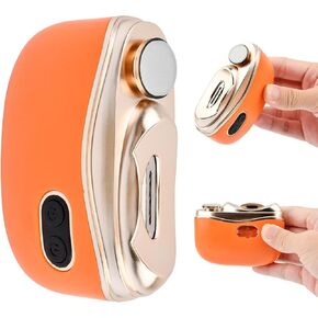 Electric Nail Clipper, 2 in 1 Automatic Nail Trimmer & Polisher, USB Rechargeable Fingernail Trimmer, Clip Storage, 2-Speed, Safe for Baby, Adults, Seniors(Color:Orange) in Kuwait