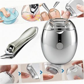 Electric Automatic Nail Clipper & Trimmer - Oblique Nail Clippers (2026 Improved Set) 3-in-1 Nail Grinder with LED Light & 3 Speeds|Gentle for Toenails&Fingernails|Ideal for Seniors, Adults & Babies in Kuwait