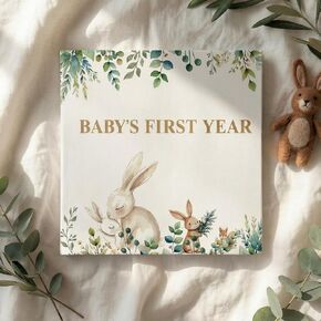 تقويم السنة الأولى من eaasty baby مع 102 ملصقًا لكتاب ذاكرة الطفل للسنة الأولى تقويمًا رئيسيًا للسنة الأولى للطفل سجل القصاصات لتزيين جدار الحضانة للأم الجديدة والأولاد حديثي الولادة (الغابة) in Kuwait