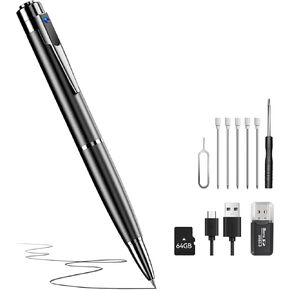 64G 1080P HD Portable Pen Camera,Long Battery Life Body Camera Pen with Loop Recording,Rechargeable Nanny Cam with Smooth Writing for lecture,Meeting,Classes, Security Surveillance Camera Easy to Use in Kuwait