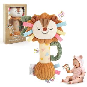 TYRY.HU Baby Rattles Toy, Plush Lion Rattle, Stuffed Animal Hand Rattles,Infant Grab Shake Rattle, Crinkle & Squeaker,Soft Sensory Toy with Sound for Babies 0-6 6-12 Months, Lion in Saudi Arabia