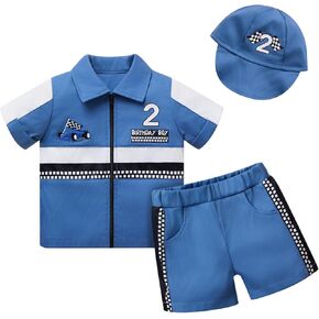 Baby Boy Race Car Driver Outfit, 1st 2nd 3rd Birthday Outfit Cake Smash Clothes in Saudi Arabia