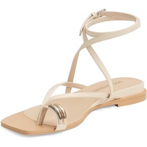 SOVANYOU Women's Strappy Sandals Dressy Flat Summer Sandals with Cross Ankle Strap Open Toe Cute Beach Shoes for Vacation Casual Outfit in Kuwait