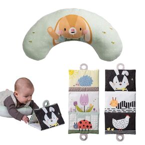 Taf Toys Ergonomic Tummy Time Support Toy with Teether and Rattle - Soft and Supportive Baby Toy for Enhanced Motor Skills Development in Saudi Arabia