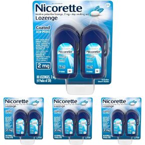 Nicorette 2 mg Coated Nicotine Lozenges to Help Stop Smoking - Ice Mint Flavored Stop Smoking Aid, 80 Count in Kuwait