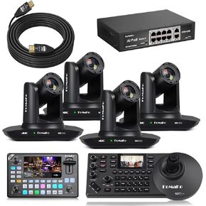 FoMaKo K30NS 4K 30x Optical Zoom PTZ Camera with NDI 6 & NDI HX3, for Study Tours Live Event or Summer Camps Live Streaming(K30NSX4+KC608 Pro+KC602+P1000+FMKH107) in Kuwait