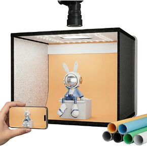 RALENO 16"x12"x12" Photo Studio Light Box, Quick-Release Portable Photography Lightbox, Shooting Tent Kit (CRI>95 | 24W Adjustable Brightness | 6 Backdrops) for Product Jewelry Watches Cosmetics in Kuwait