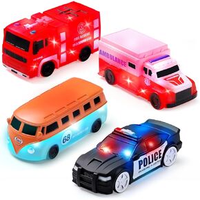 CLYMENE Car Light Up Bath Toys, 4 Pack Water Activated Light Up Toys, No Hole Floating Water Vehicle Toddler & Baby Bath Toys for Endless Tub Fun in Saudi Arabia