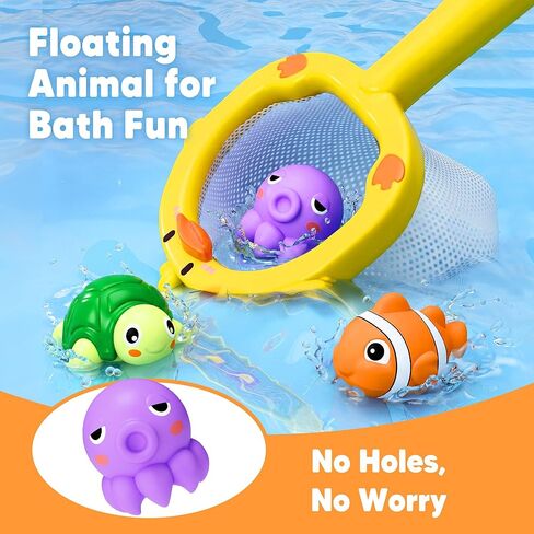 iPlay، iLearn Baby Duck Bath Toy، لعبة دش حوض استحمام للأطفال الصغار مع معدات دوران الشفط، حيوانات عائمة، شبكة صيد السمك، لعب مياه حمام السباحة، هدية عيد الفصح 6 12 18 شهرًا للرضع 1 2 3 سنوات من العمر طفل صبي فتاة in Kuwait