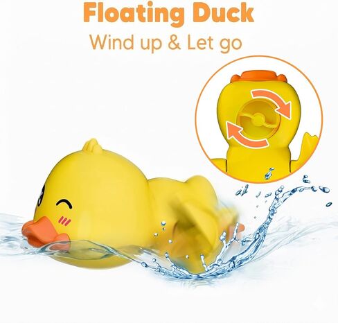 iPlay، iLearn Baby Duck Bath Toy، لعبة دش حوض استحمام للأطفال الصغار مع معدات دوران الشفط، حيوانات عائمة، شبكة صيد السمك، لعب مياه حمام السباحة، هدية عيد الفصح 6 12 18 شهرًا للرضع 1 2 3 سنوات من العمر طفل صبي فتاة in Kuwait