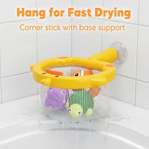 iPlay، iLearn Baby Duck Bath Toy، لعبة دش حوض استحمام للأطفال الصغار مع معدات دوران الشفط، حيوانات عائمة، شبكة صيد السمك، لعب مياه حمام السباحة، هدية عيد الفصح 6 12 18 شهرًا للرضع 1 2 3 سنوات من العمر طفل صبي فتاة in Kuwait