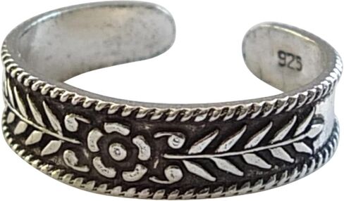 925 Sterling Silver Double Band Toe Ring/Knuckle Ring - Small Adjustable Dainty Handmade by MiYa Jewelry creations in Kuwait