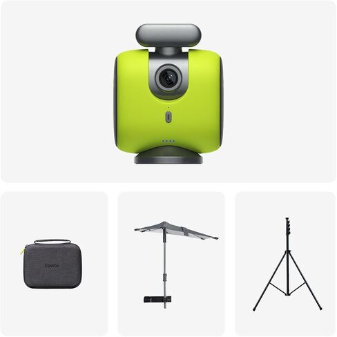 مجموعة XbotGo Chameleon الرياضية الاحترافية - كاميرا حركة تعمل بالذكاء الاصطناعي مع نظام تتبع جيمبال، تتبع الفريق واللاعب، فيديو COMS 4K، دوران 360 درجة، مجال رؤية 120 درجة، بث مباشر، أخضر ليموني in Kuwait