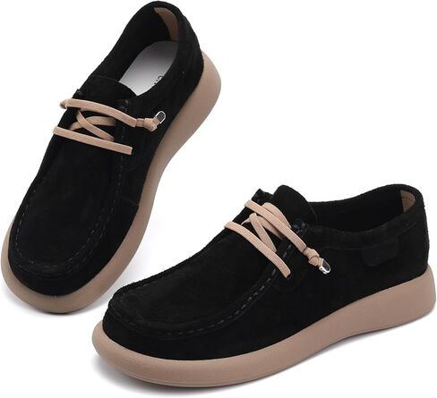 Women's Oxford Shoes Classic Lace-Up Loafers Leather Oxfords Comfortable Dressy Slip On Business Dress Shoes in Saudi Arabia
