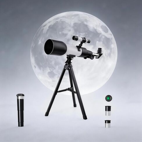 Telescope for Adults & Kids, 70mm Aperture 400mm Refractor Telescope for Astronomy Beginners with AZ Mount Tripod & Phone Adapter – Boxed, Ideal Gift for Men in Kuwait